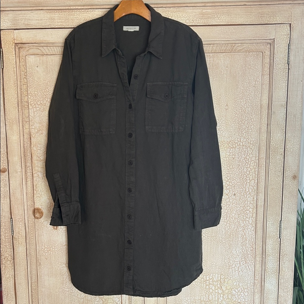 Outerknown Gray Organic Cotton Linen Shirtdress M